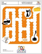 okul öncesi labirent bulmacai çalışma sayfaları